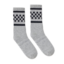 Load image into Gallery viewer, Black Checkered Socks | Heather Grey
