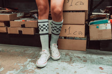 Load image into Gallery viewer, Black Checkered Socks | Heather Grey
