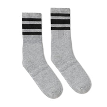 Load image into Gallery viewer, Black Striped Socks | Heather Grey
