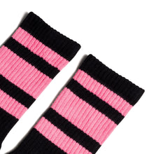 Load image into Gallery viewer, Pink Striped Socks | Black
